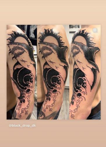 Ariana, haj, half-sleeve, japansk-neotraditionel, cover-up